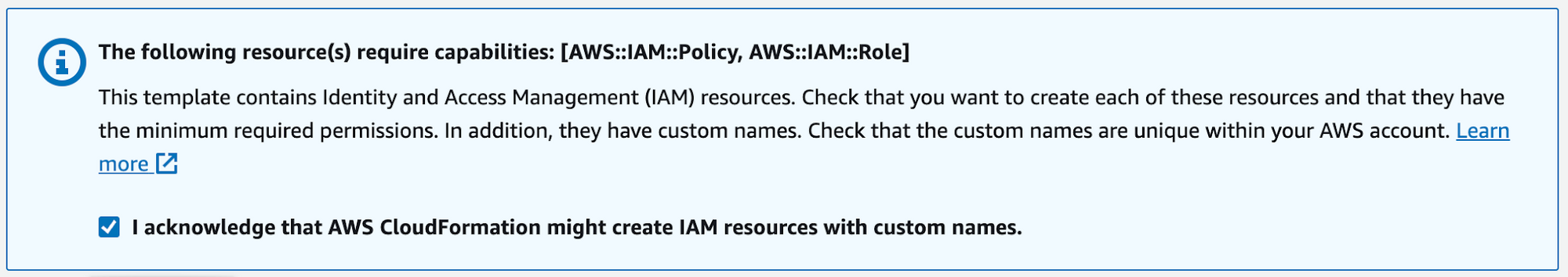 Appsmith CloudFormation IAM acknowledgment