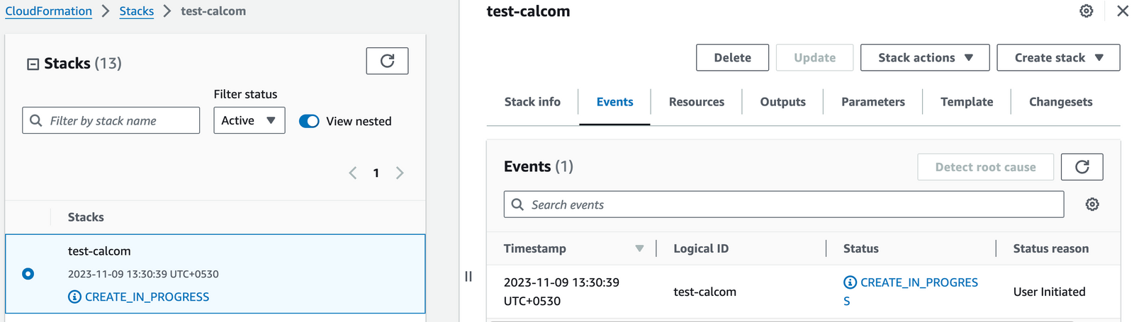 Monitoring Cal.diy deployment progress in AWS CloudFormation