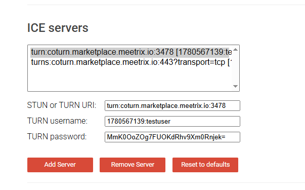 Trickle ICE showing relay candidates for Coturn