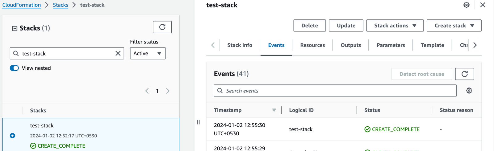 DeepSeek Coder CloudFormation stack creation complete