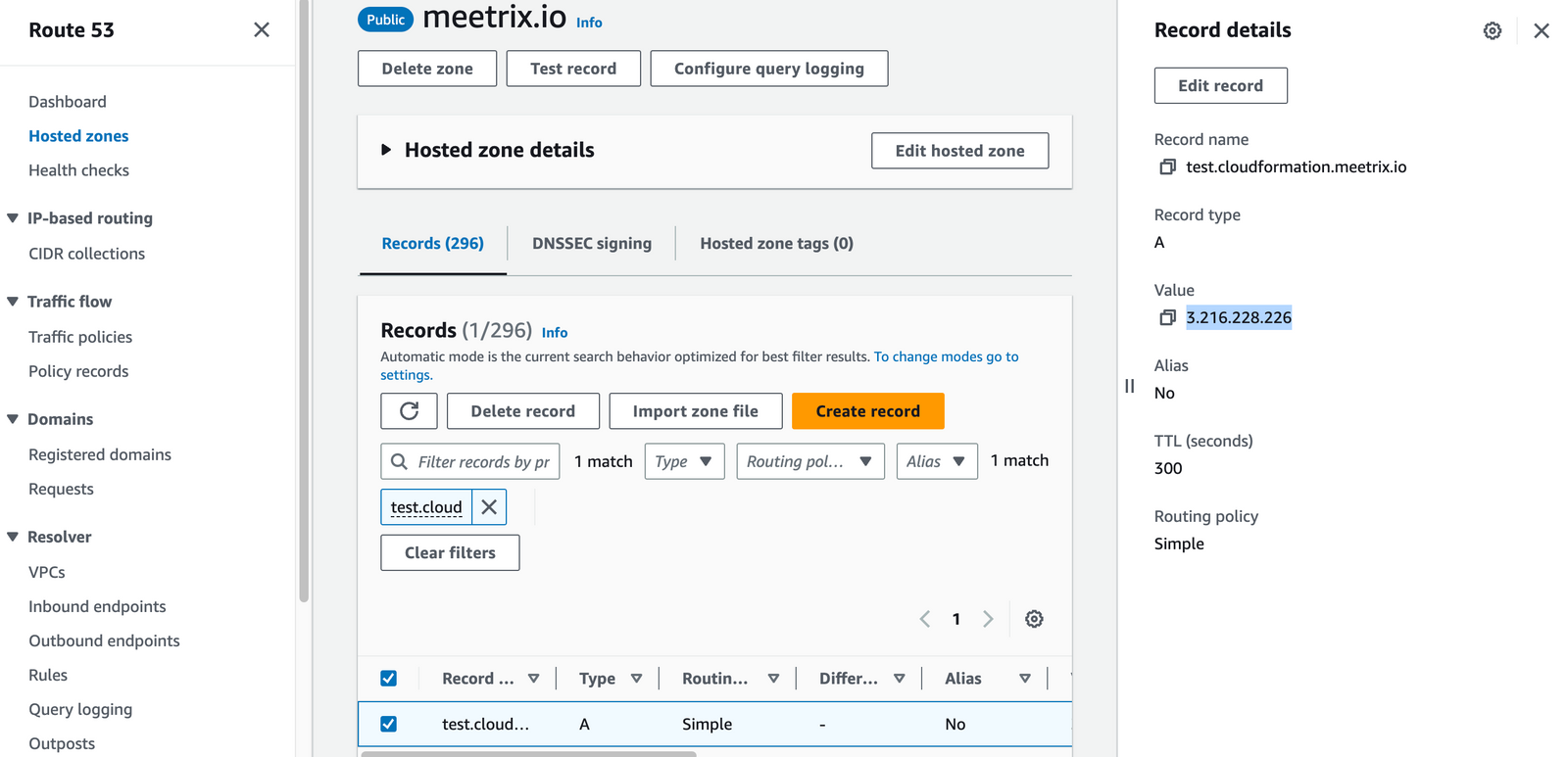 Updating a DNS record in AWS Route 53 for DeepSeek Coder