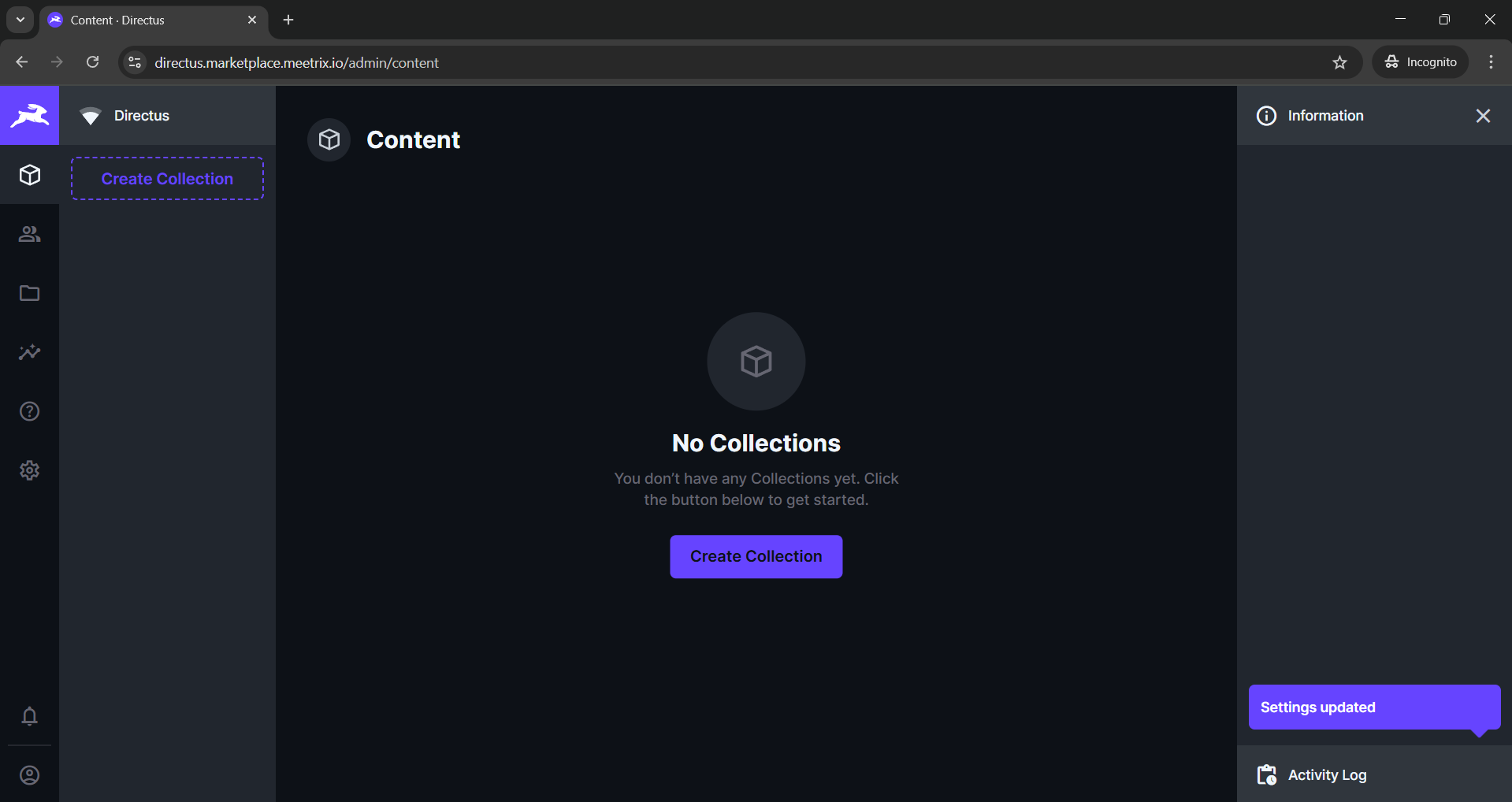 Directus account creation