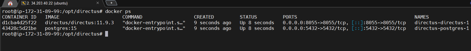 Docker logs output