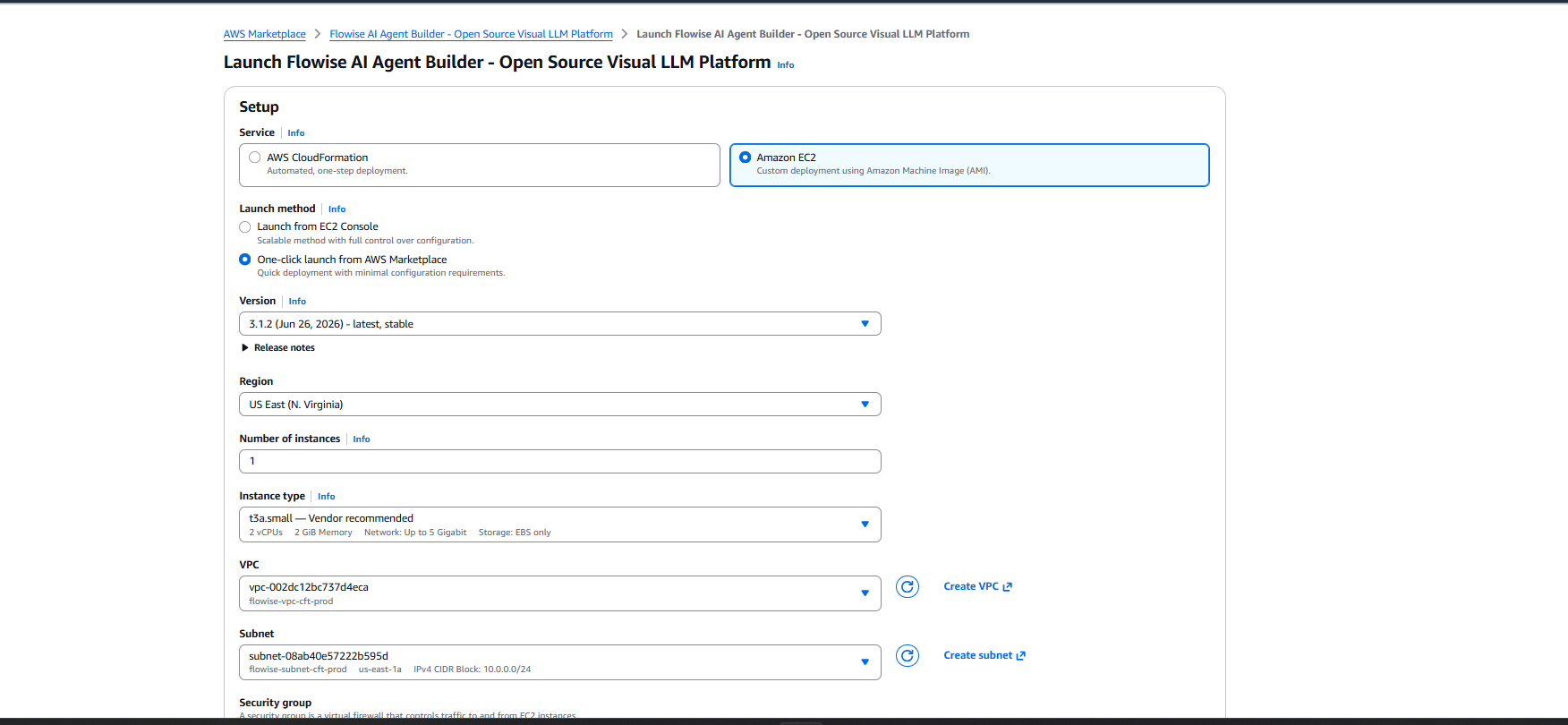 Launch from EC2 Console option with AMI details and Launch button