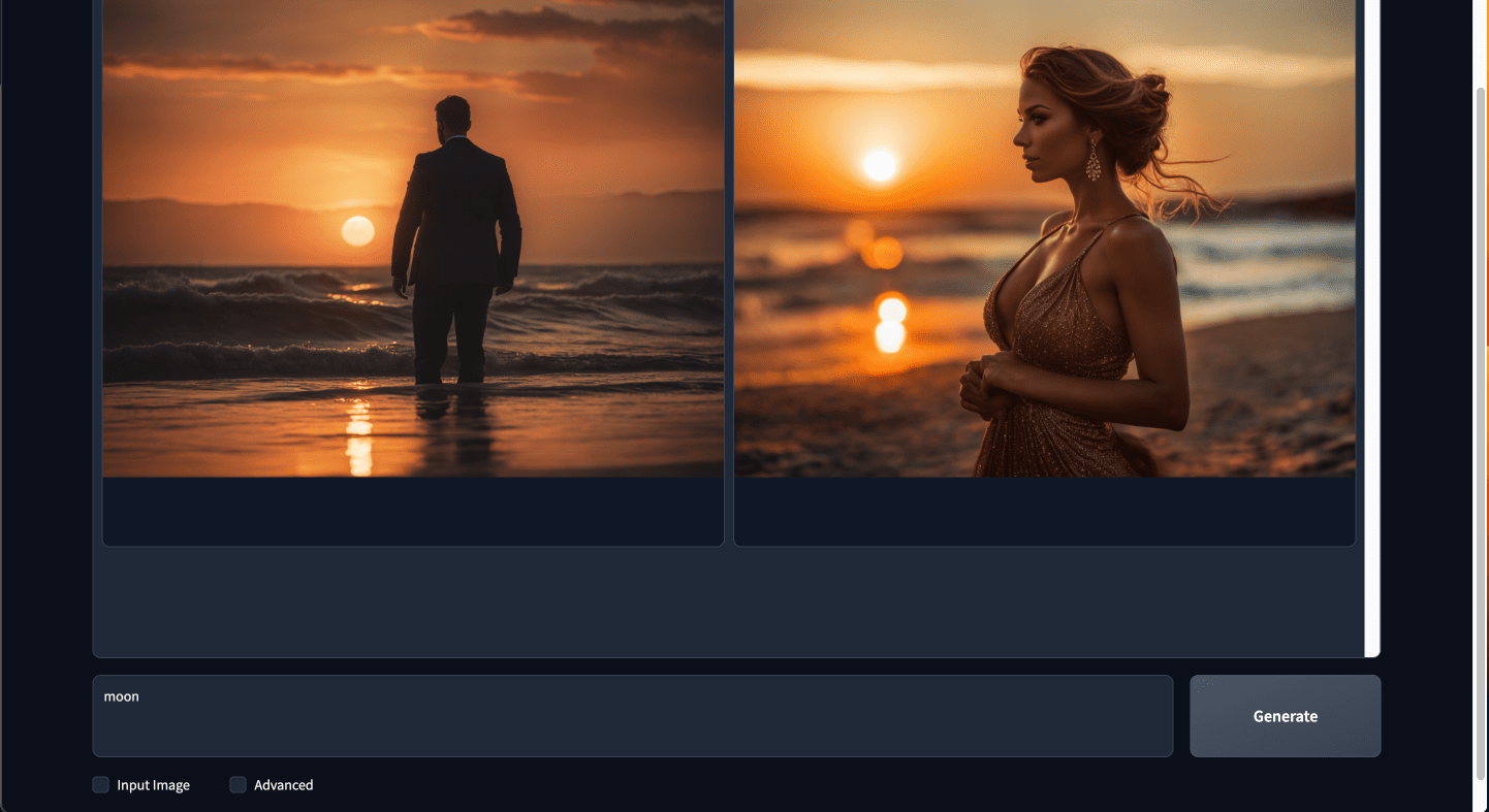 Fooocus dashboard - provide a prompt and click Generate