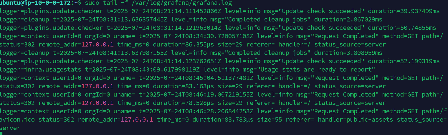 Grafana Server Logs