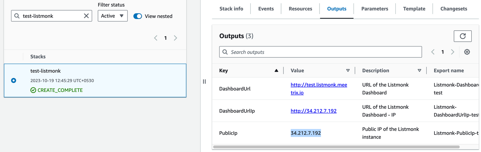 Copying Public IP for SSH access
