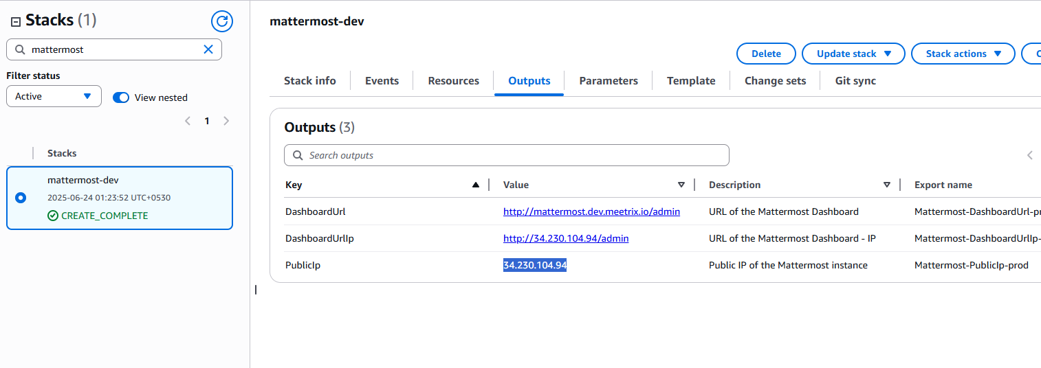 CloudFormation Outputs