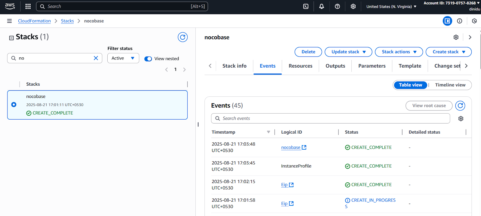 CloudFormation Stack Creation