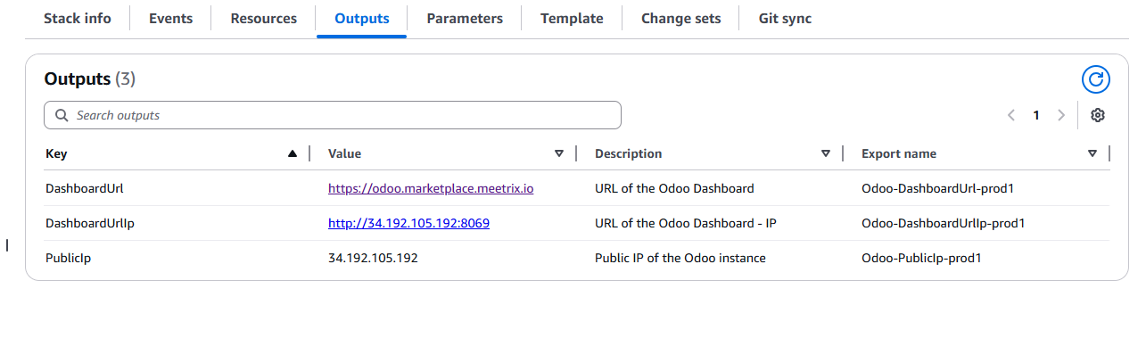 Odoo CloudFormation Stack Creation