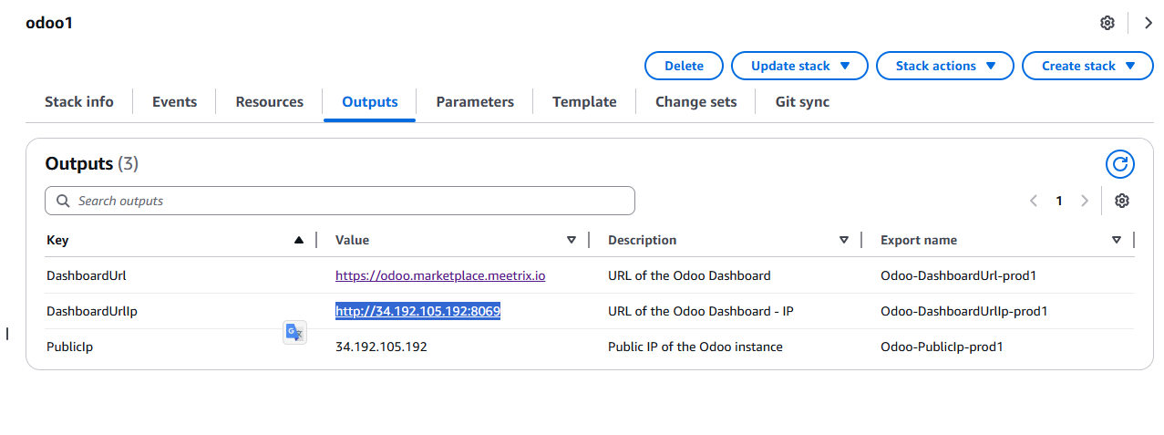 Odoo Dashboard Access