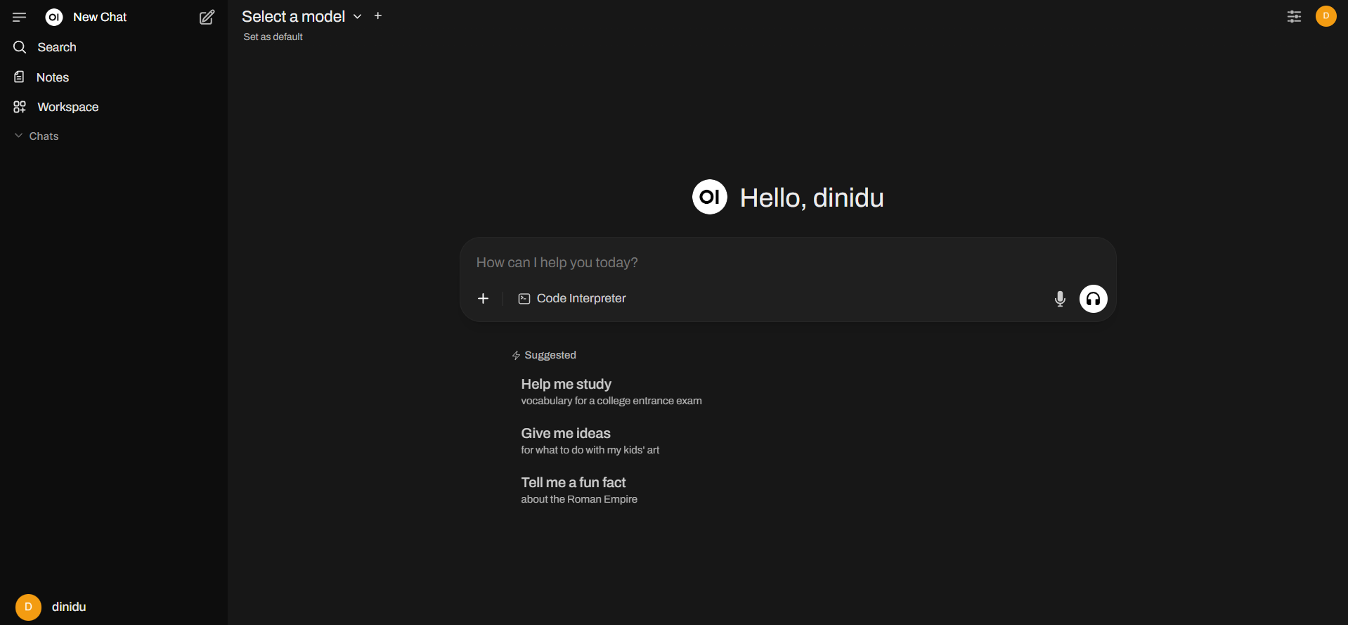 Open WebUI Dashboard
