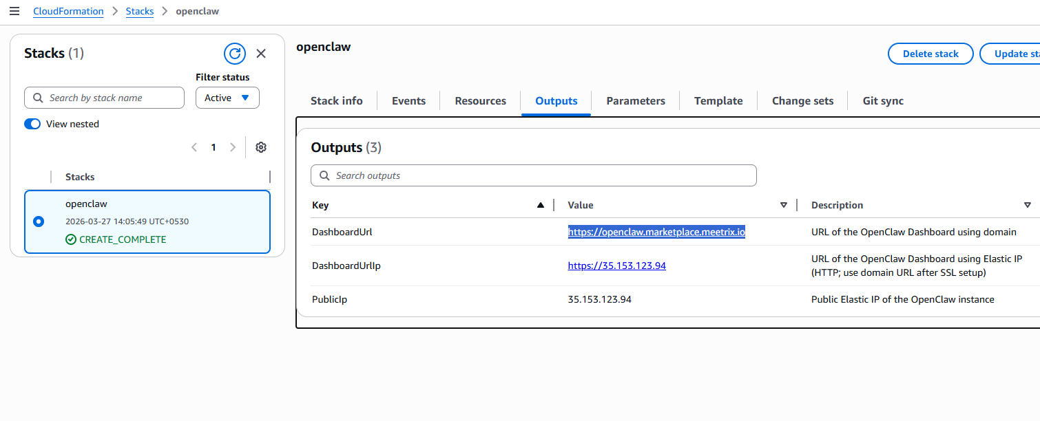 OpenClaw Dashboard URL