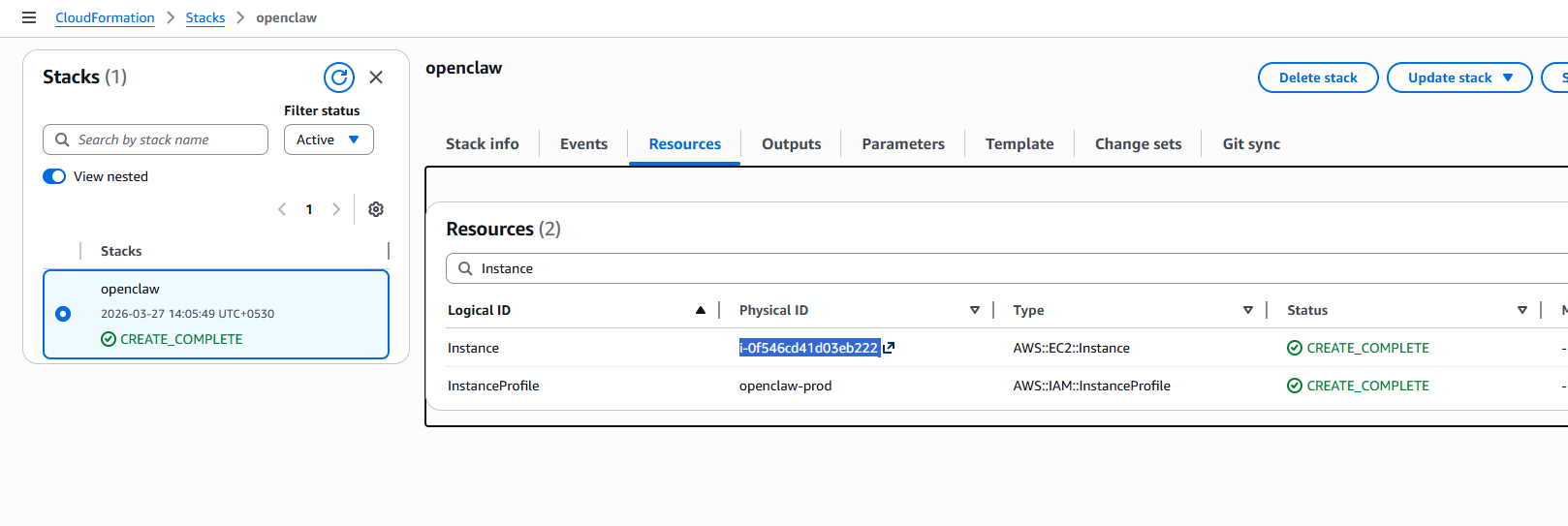 Access the EC2 instance