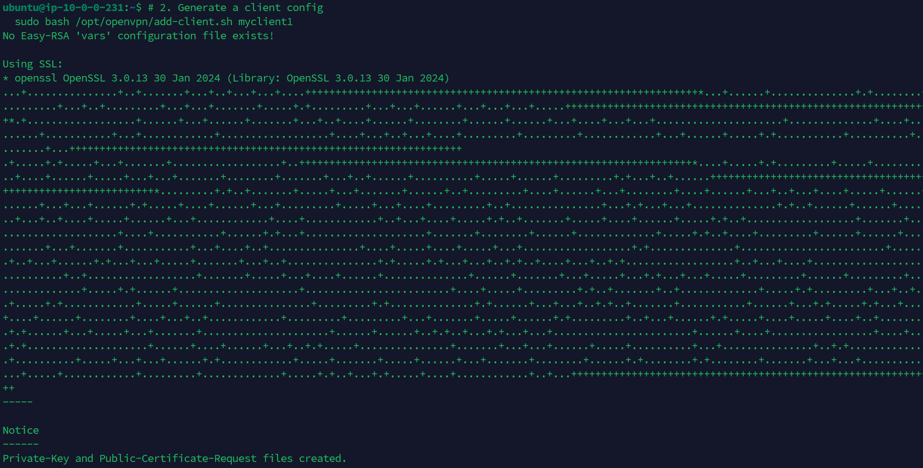 Generating OpenVPN client config with add-client.sh