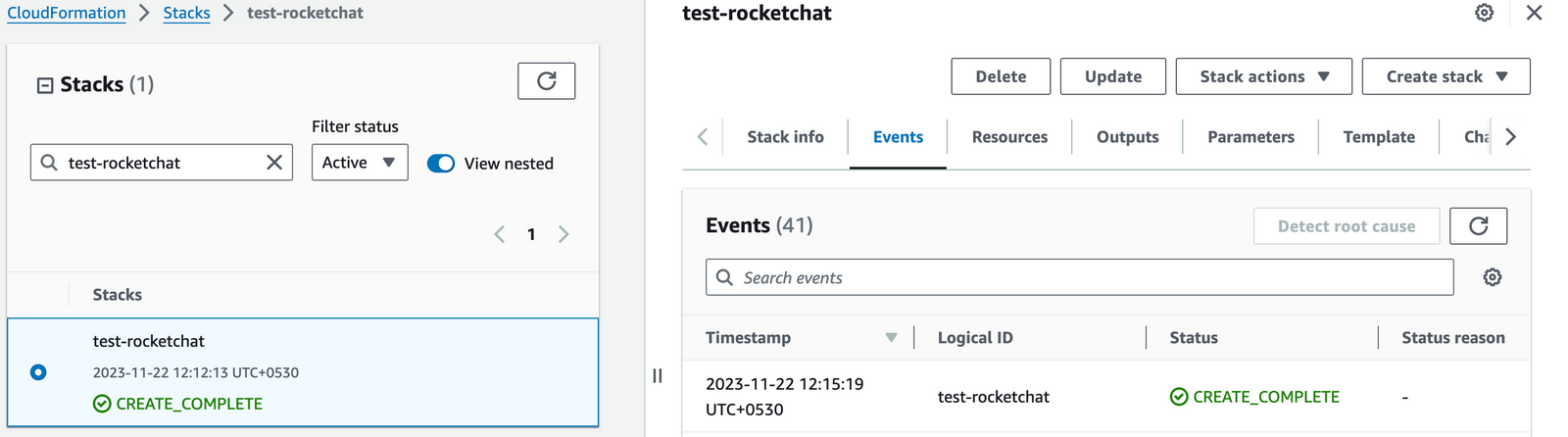 Stack Creation in Progress