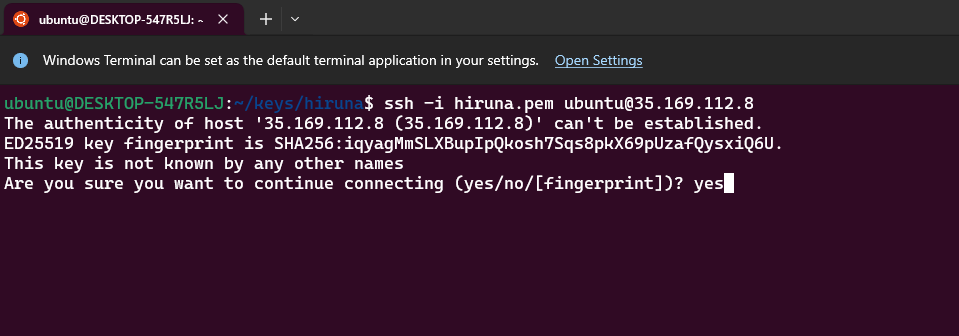 Log in to the server