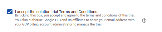 Accepting the Supabase GCP free trial terms and conditions