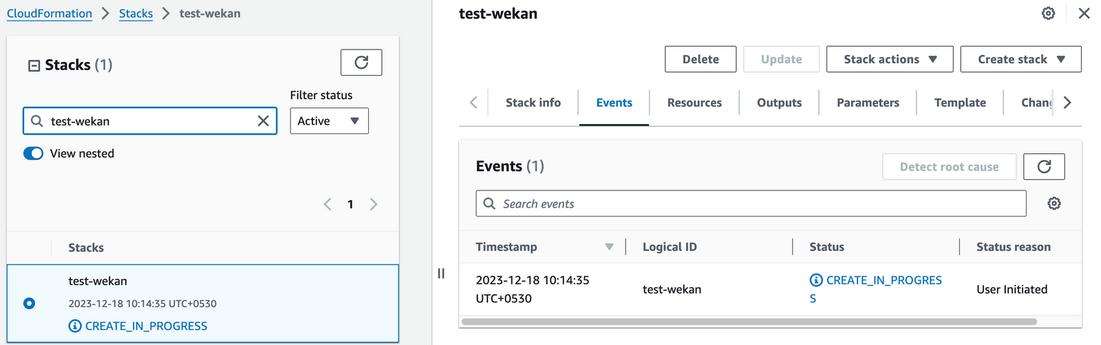 Wekan CloudFormation stack in progress