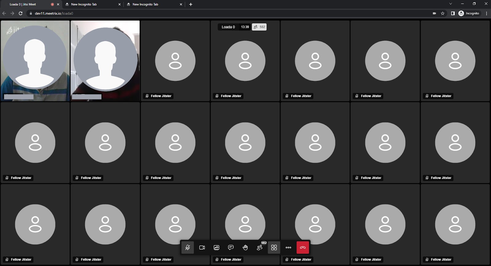 Jitsi Meet Load Test - 562 users