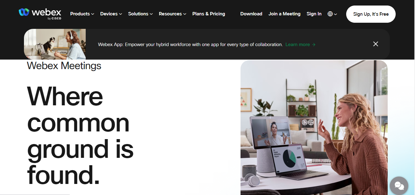 WebEx Meetings Interface