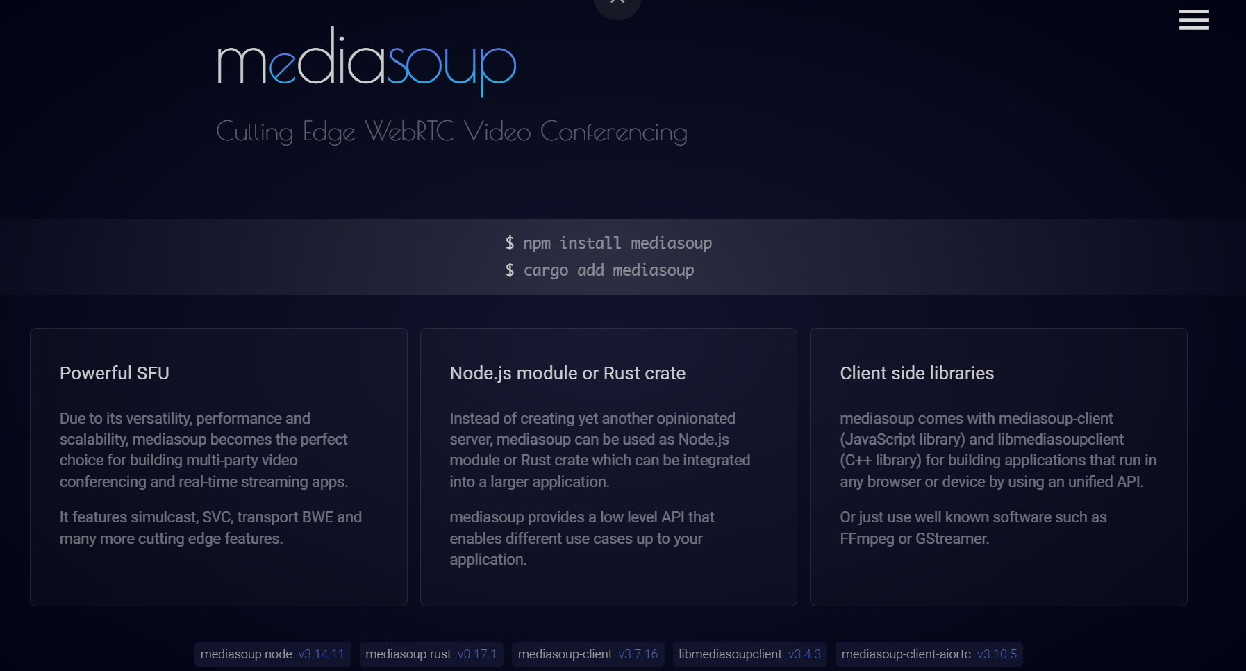 Servidor de media WebRTC Mediasoup